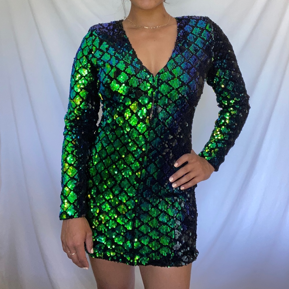 La Bleu sequin mini dress